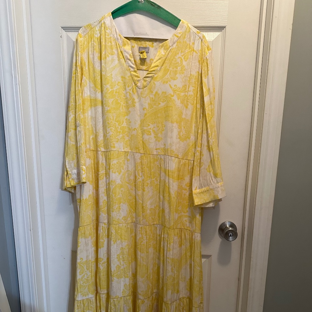 Chico’s size 3 a lined tiered maxi dress